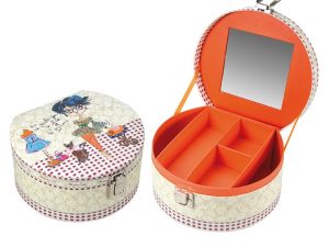 Boite à bijoux coffret 2 niveaux POUPEE CHIC COFFEE