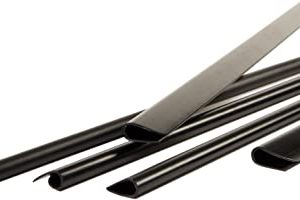 Baguettes de reliure anneaux plastique - 16 mm - Noir - Boîte de